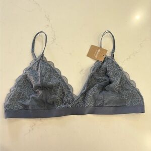 Madewell Dusty Blue Lace Bralette - Women's Intimates
